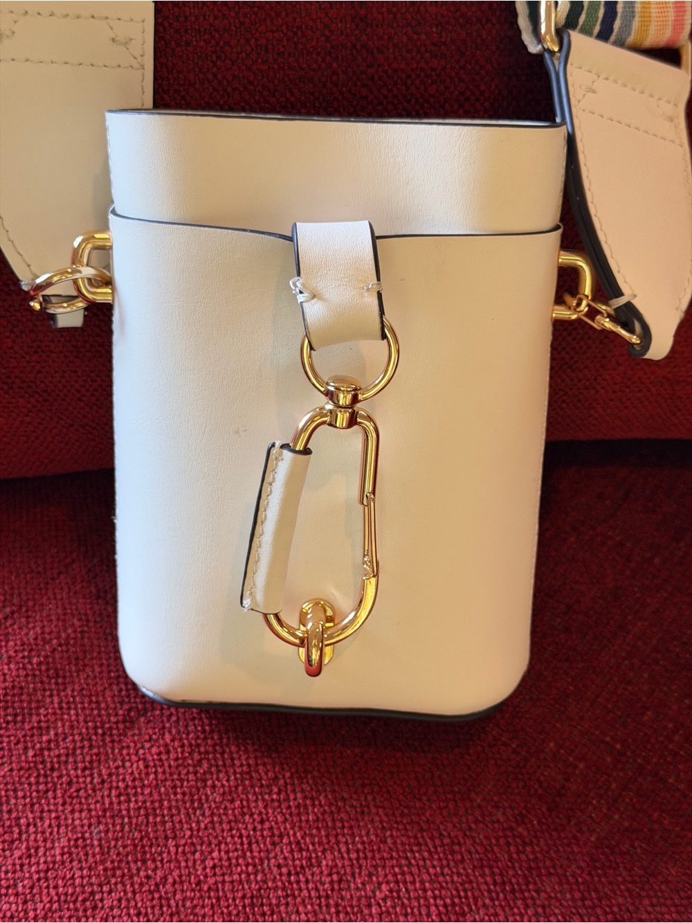 ZAC Zac Posen White Mini Crossbody with Gold-Tone Hardware